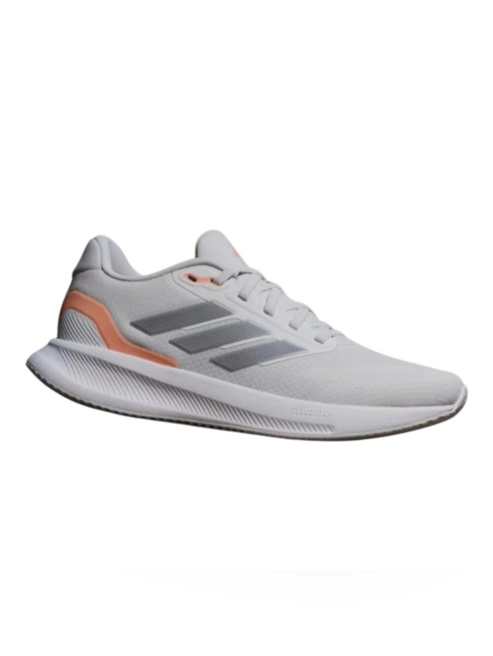 Adidas White & Peach Cloudfoam Running Shoe